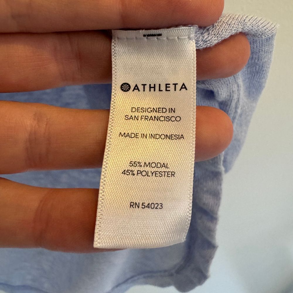 Athleta Women's Breezy Pullover Short Sleeve Blue Crewneck Tee Shirt Size Small - Picture 6 of 8